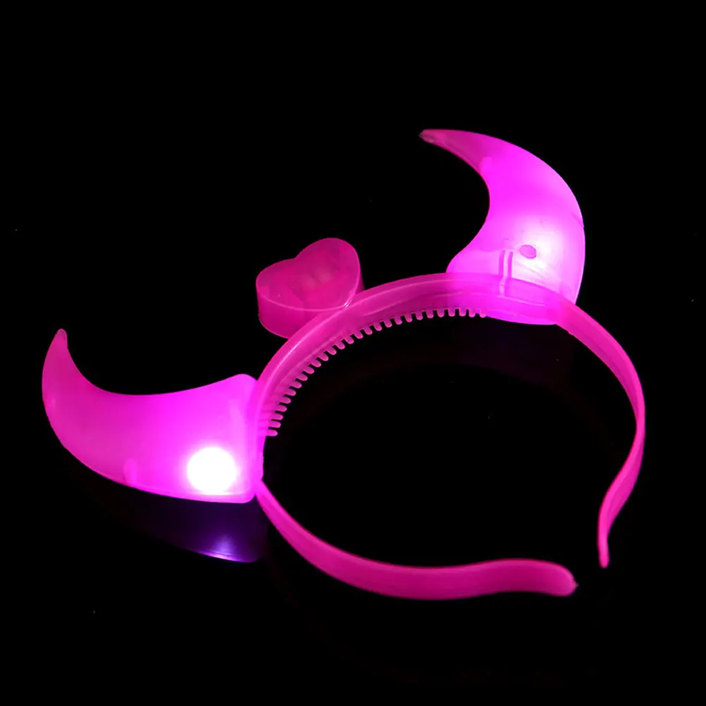 Lovely Light-Up Halloween Party Hair Band Plush ox horn Blinking Headband | Игрушки и хобби