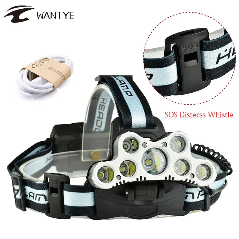 Powerful LED Headlight 20000LM 5XML T6+2R5 USB Rechargerable Headlamp LED Torch 6Mode Fishing Head Light Lamp 18650
Powerful LED Headlight 20000LM 5XML T6+2R5 USB Rechargerable Headlamp LED Torch 6Mode Fishing Head Light Lamp 18650