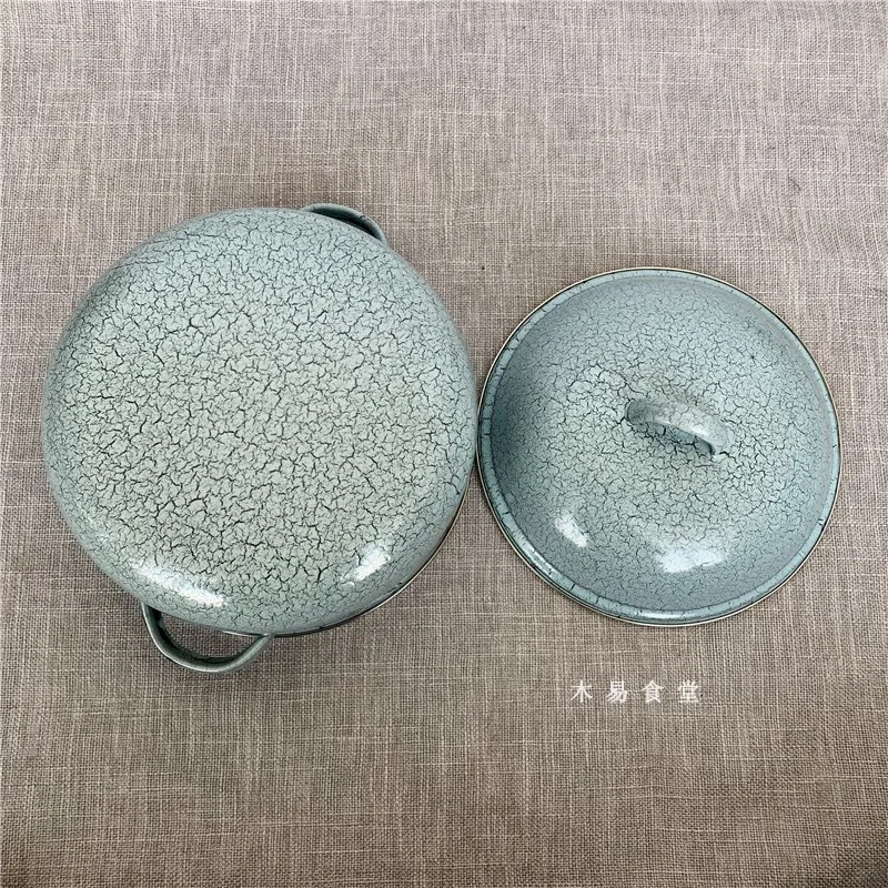 Japanese porcelain enamel blue ice crackle glaze thickening soup pot stewpot stockpot saucepan induction gas cooker 16-24cm
Japanese porcelain enamel blue ice crackle glaze thickening soup pot stewpot stockpot saucepan induction gas cooker 16-24cm