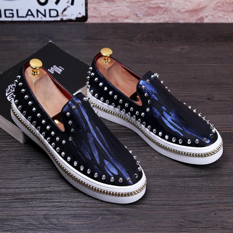 CuddlyIIPanda Men Fashion Rivets Sneakers Luxury Designer Graffiti Thick Bottom Loafer Men Slip-On Casual Split Leather Shoes
CuddlyIIPanda Men Fashion Rivets Sneakers Luxury Designer Graffiti Thick Bottom Loafer Men Slip-On Casual Split Leather Shoes