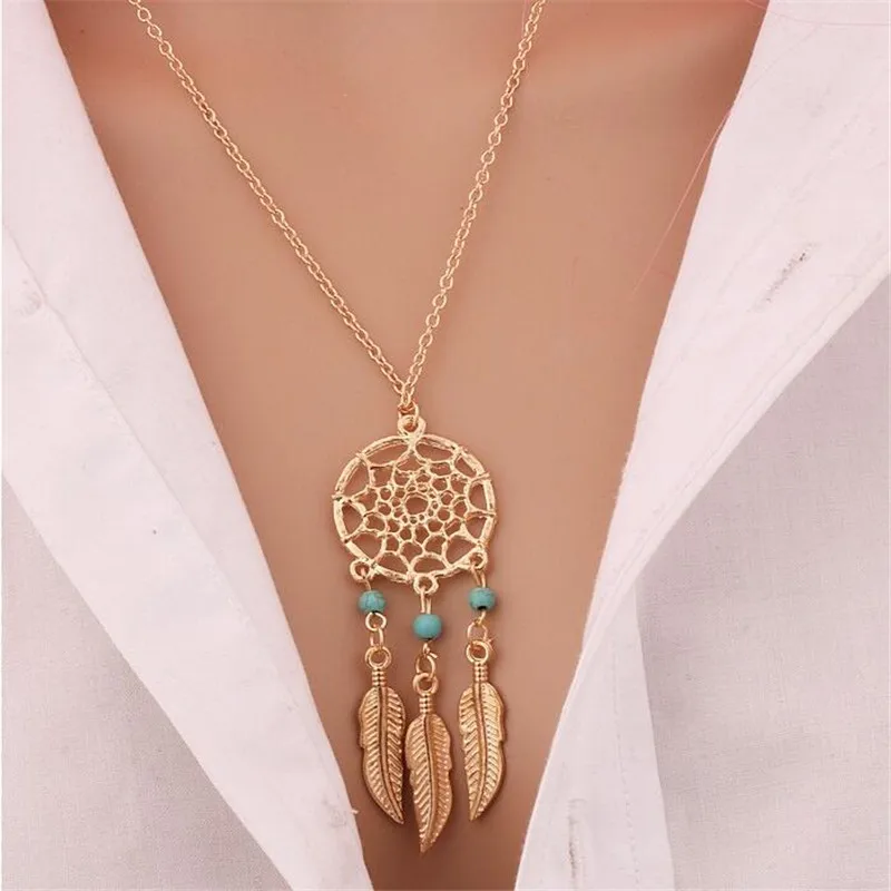 Trendy Dreamcatcher Pendant Mandala Lotus Necklaces ffor Women Vintage Gold Feather Dream Catcher Jewelry Party Accessories
Trendy Dreamcatcher Pendant Mandala Lotus Necklaces ffor Women Vintage Gold Feather Dream Catcher Jewelry Party Accessories