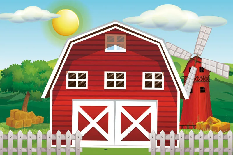 Фоны для фотосъемки с изображением фермы 7 Х5 футов красный сарай барный Двор Дом