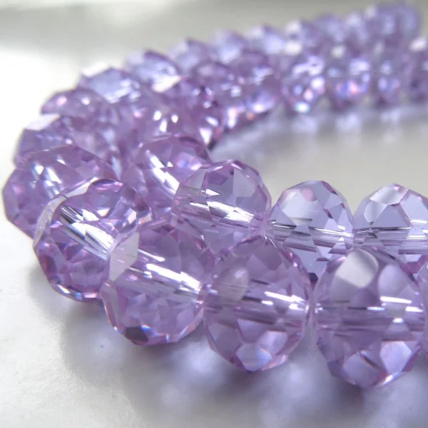 Стеклянные бусины 10x8 мм Amythest Фиолетовый Граненый Rondelles 12 штук|beads 10|glass beadsfaceted rondelle