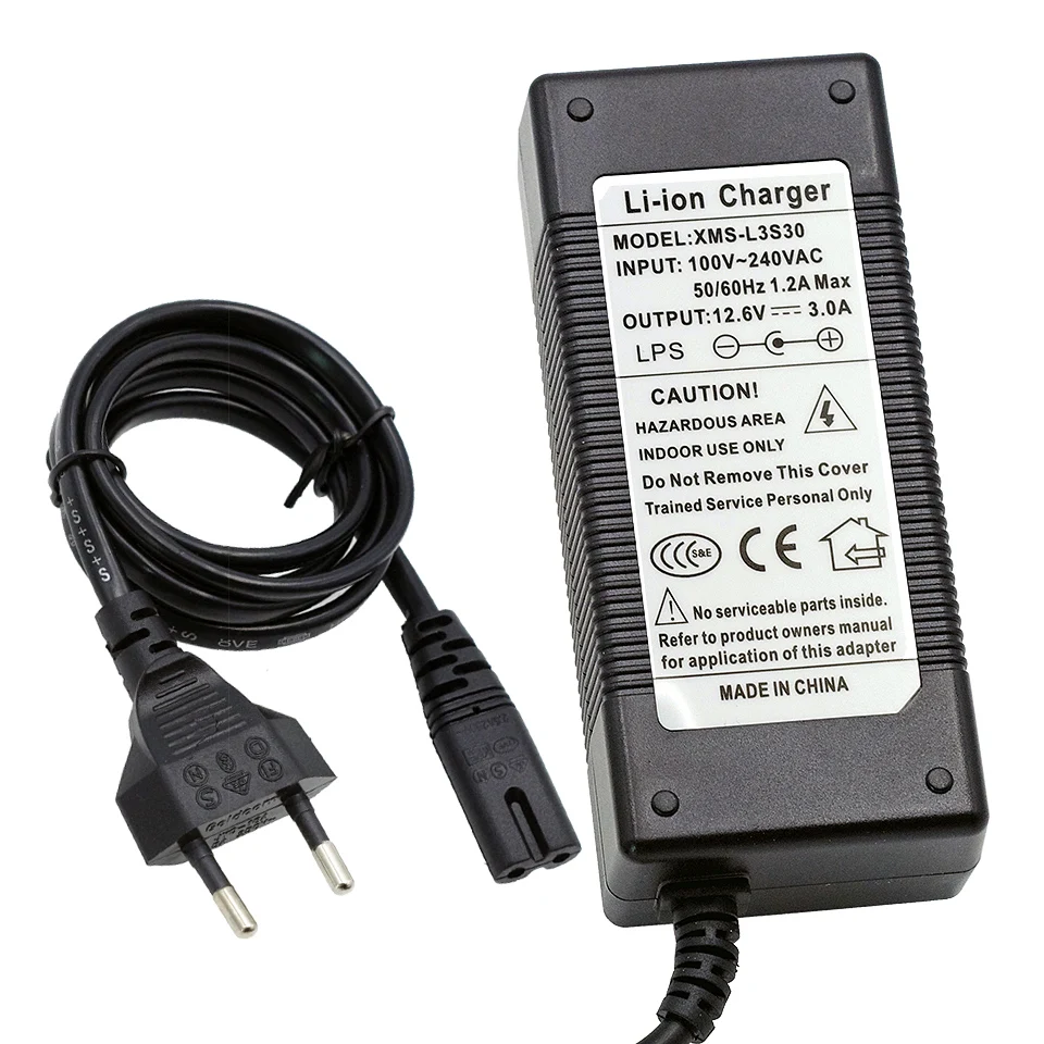 Liitokala 12 6 V 3 A литиевая батарея зарядное устройство серии 12V + США ЕС шнур питания