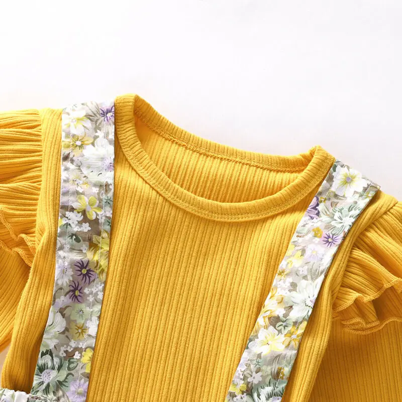2019 брендовая одежда для маленьких девочек с цветочным принтом Однотонная
