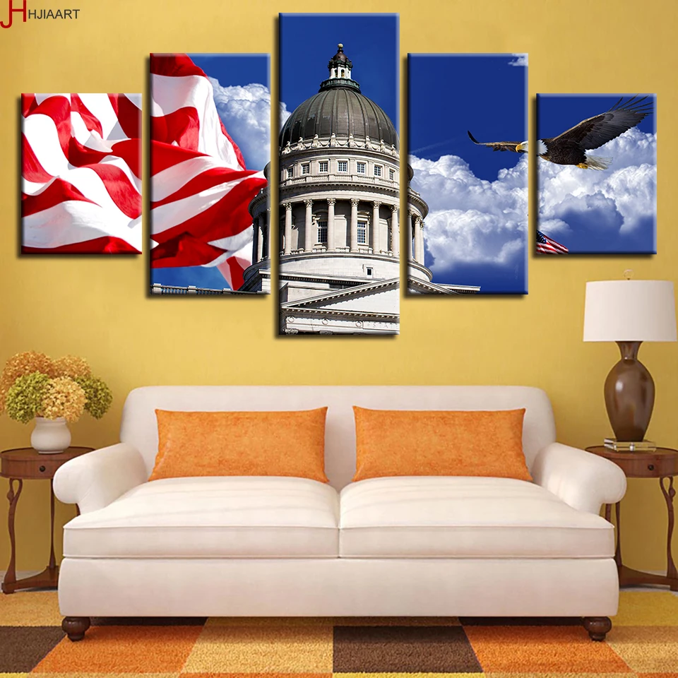 HD Printed Modular Pictures Canvas 5 Pieces American Flag Eagle Castle Sky Scenery Painting Wall Art Living Room Decor Framework
HD Printed Modular Pictures Canvas 5 Pieces American Flag Eagle Castle Sky Scenery Painting Wall Art Living Room Decor Framework