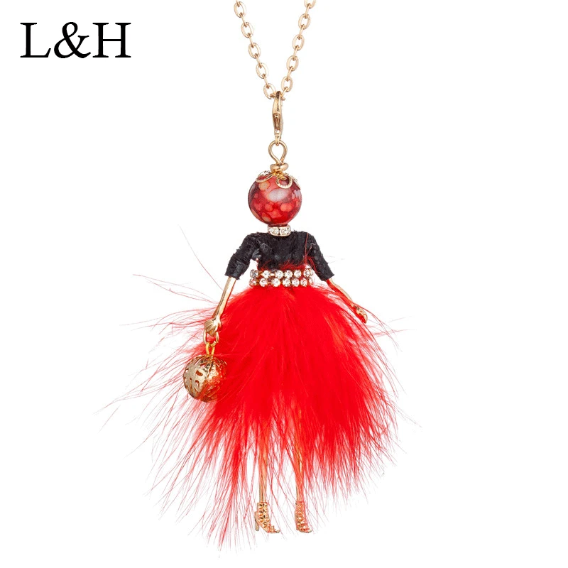 Lovely Wool Fur Long Dress Doll Necklaces&Pendants Handmade French Rhinestone Girl Big Choker Necklace For Women Maxi Jewelry
Lovely Wool Fur Long Dress Doll Necklaces&Pendants Handmade French Rhinestone Girl Big Choker Necklace For Women Maxi Jewelry