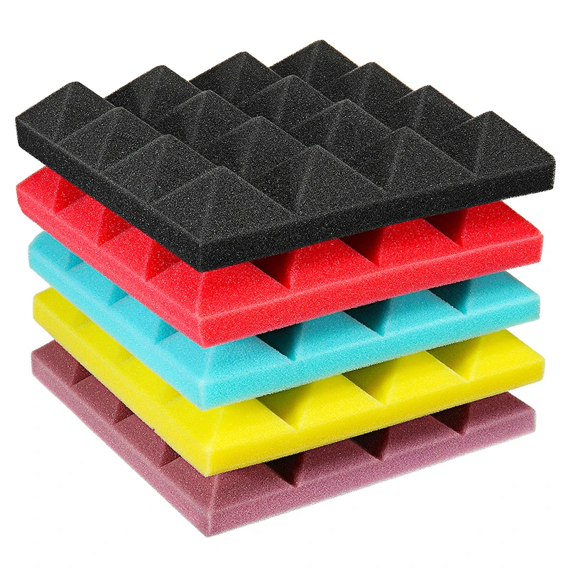 

25x25x5cm Acoustic Wedge Soundproofing Studio Foam Tiles Pyramid Super Sound Insulation Soundproofing Studio Foam Hot