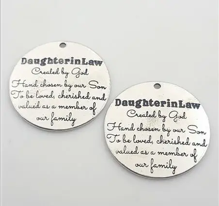 High Quality 10 Pieces/Lot Diameter 25mm Letter Printed Daughter In Law Charms Pendents
High Quality 10 Pieces/Lot Diameter 25mm Letter Printed Daughter In Law Charms Pendents