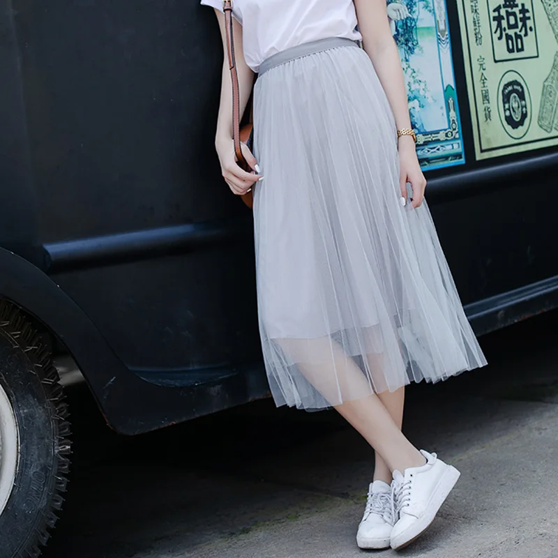 women summer skirts High waist Medium and long section Mesh Pleated skirts 2019 summer style Chiffon skirt plus size jupe
women summer skirts High waist Medium and long section Mesh Pleated skirts 2019 summer style Chiffon skirt plus size jupe