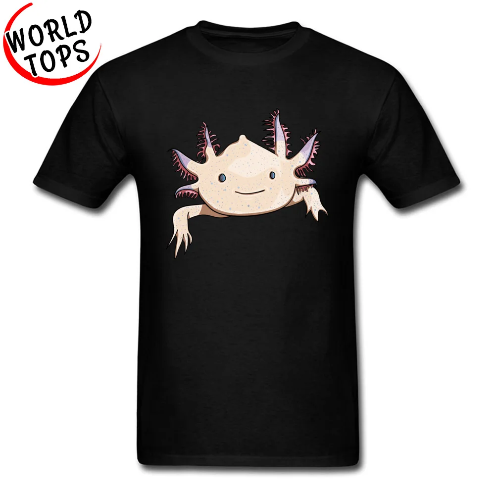 Axolotl Ambystoma mexicanum Kawaii футболки с принтом для студентов чистый хлопок Мужская
