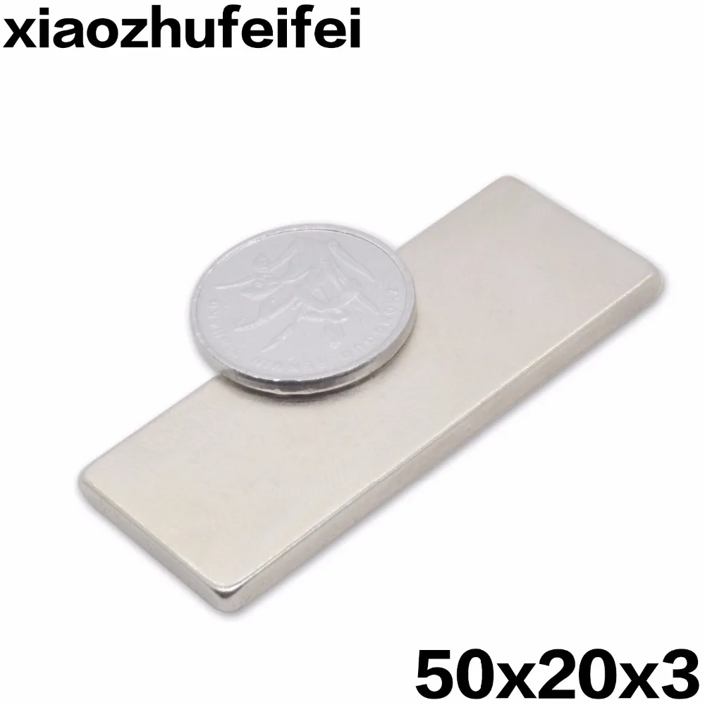 50 шт. 50x20x3 мм супер сильный Нео неодимовый магнит 50*20*3 x 20 3 Магниты мм|3mm magnet|neodymium