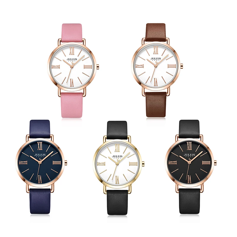 Julius Vintage Women Watch Simple Waterproof Ladies Leather Strap Quartz Wristwatch Roman Numeral Couple Watch Clock Reloj Mujer
Julius Vintage Women Watch Simple Waterproof Ladies Leather Strap Quartz Wristwatch Roman Numeral Couple Watch Clock Reloj Mujer