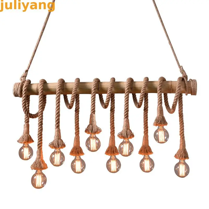 Vintage Rope Pendant Lights Lamp Personality Loft Lights Hemp Rope bamboo lamp for Kitchen Cafe Bar Decor
Vintage Rope Pendant Lights Lamp Personality Loft Lights Hemp Rope bamboo lamp for Kitchen Cafe Bar Decor