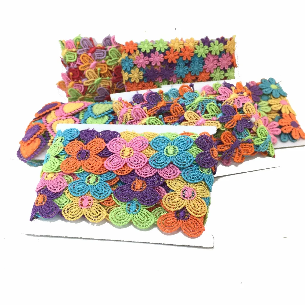 5yards/card colorful embroidered daisy flower lace trim sewing crafts baby scrapbooking dolls DIY chemical lace water soluble
5yards/card colorful embroidered daisy flower lace trim sewing crafts baby scrapbooking dolls DIY chemical lace water soluble
