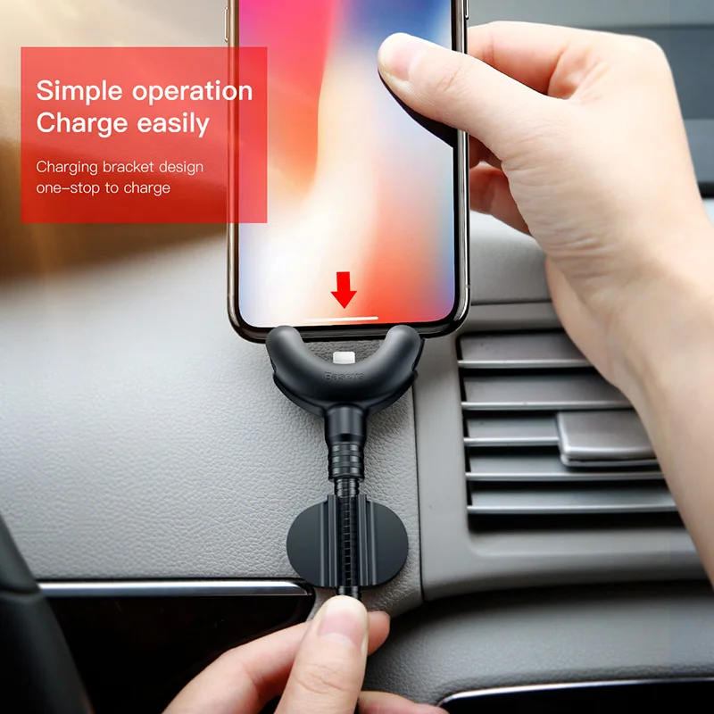 BASEUS бренд O-type Автомобильный кабель 8 контактный для зарядки 2.1A iPad/iPhone X 7 кронштейн