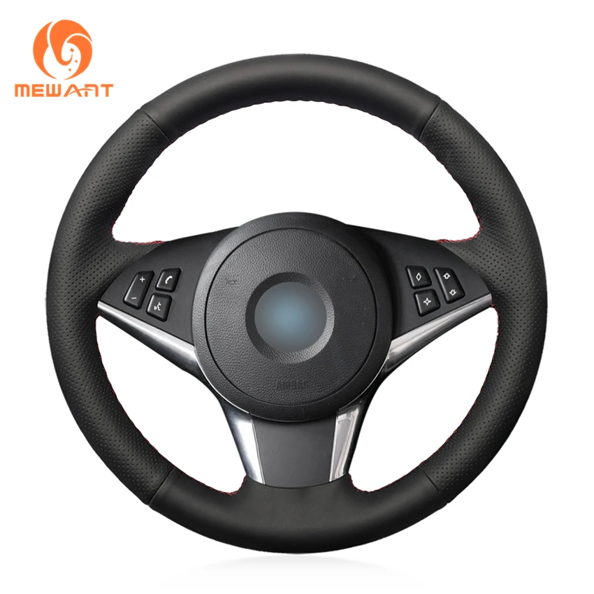 MEWANT Black Artificial Leather Car Steering Wheel Cover for BMW E60 E61 (Touring) 530d E63 2003-2010 E64 2004-2010
MEWANT Black Artificial Leather Car Steering Wheel Cover for BMW E60 E61 (Touring) 530d E63 2003-2010 E64 2004-2010