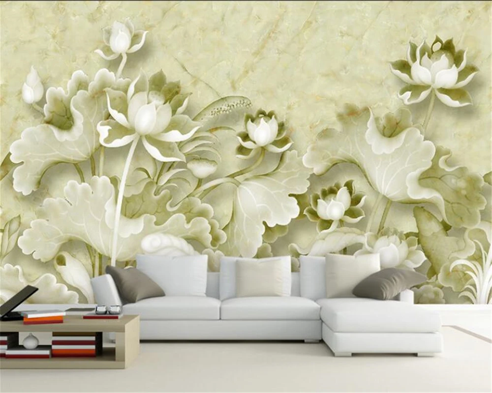 Custom Mural Wallpaper Marble embossed lotus TV background wall decoration painting mural papel de parede3d wallpaper Beibehang 
Custom Mural Wallpaper Marble embossed lotus TV background wall decoration painting mural papel de parede3d wallpaper Beibehang
