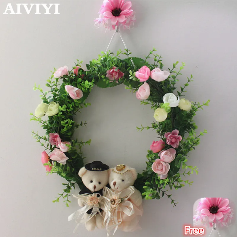Foreign trade excellent products DIY wedding bear wreath artificial wreath door home wedding garden window wall decoration Chris
Foreign trade excellent products DIY wedding bear wreath artificial wreath door home wedding garden window wall decoration Chris