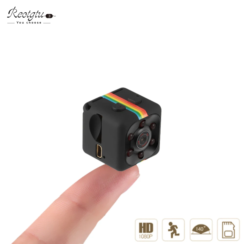 Новейшая миниатюрная камера Reotgtu SQ11 HD 1080P для вождения автомобиля или велосипеда