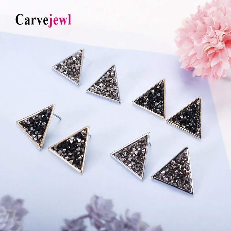 Carvejewl triangle stud earring Korea design hematite rhodium resin stones simple geometric earrings for women jewelry wholesale
Carvejewl triangle stud earring Korea design hematite rhodium resin stones simple geometric earrings for women jewelry wholesale