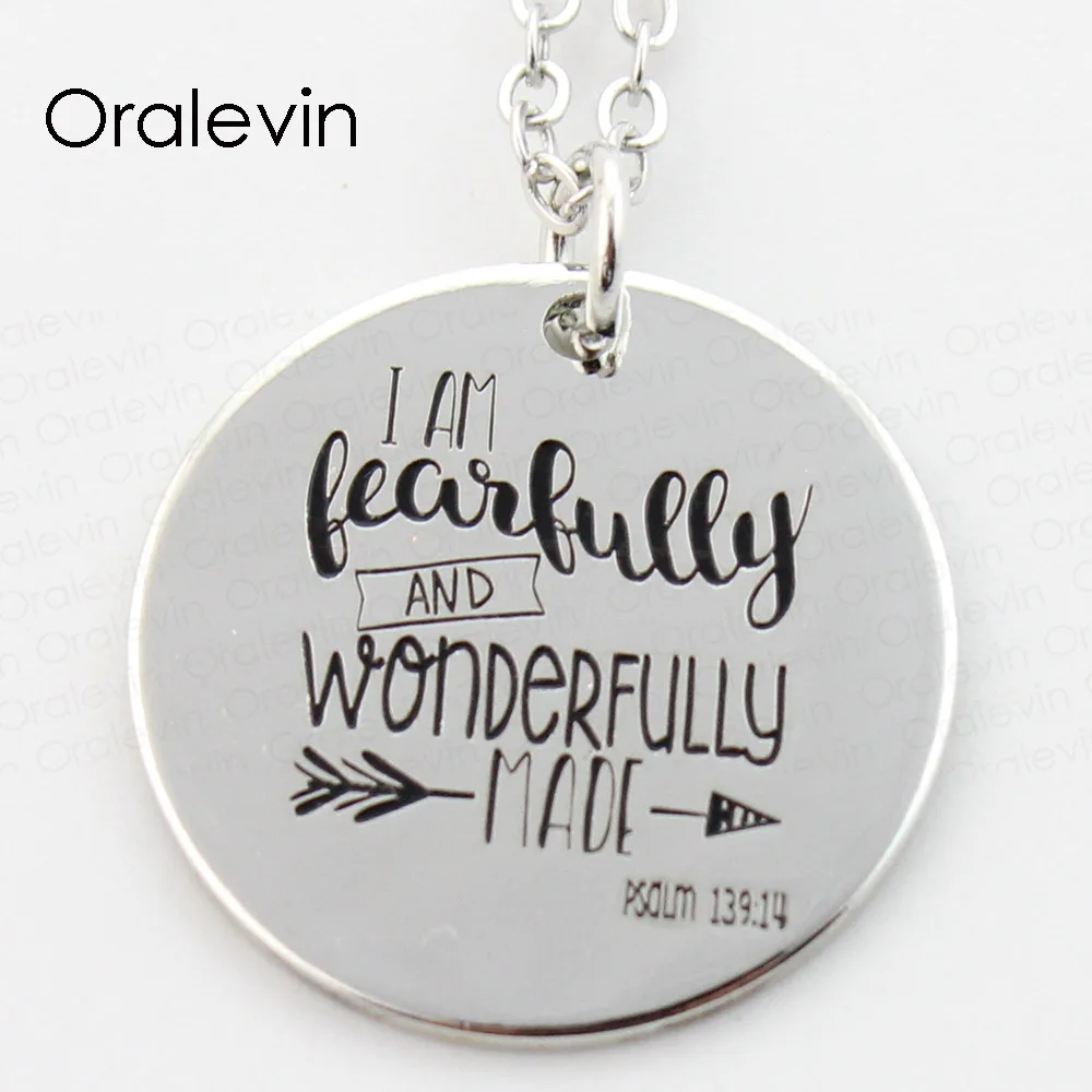 I AM FEARFULLY AND WONDERFULLY MADE Engraved Pendant Charms Necklace Jewelry Gift 10Pcs/Lot,#LN307
I AM FEARFULLY AND WONDERFULLY MADE Engraved Pendant Charms Necklace Jewelry Gift 10Pcs/Lot,#LN307