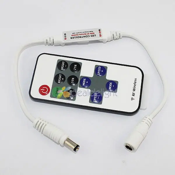 RF Wireless Remote Controller + Mini Dimmer with DC connector DC5-24V 12A For 3528 5050 Single Color Led Strip Free Shipping
RF Wireless Remote Controller + Mini Dimmer with DC connector DC5-24V 12A For 3528 5050 Single Color Led Strip Free Shipping