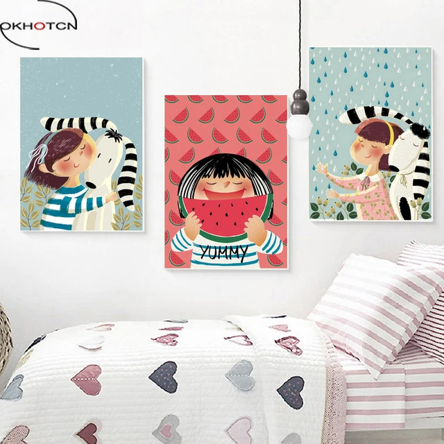 OKHOTCN Nordic Style Dog Watermelon Framed Cartoon Canvas Painting Wall Art HD Printed Posters For Kids Room Decoration Pictures
OKHOTCN Nordic Style Dog Watermelon Framed Cartoon Canvas Painting Wall Art HD Printed Posters For Kids Room Decoration Pictures