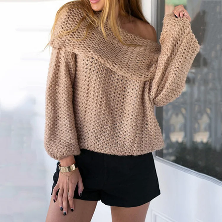 Женский свитер с большими лацканами в европейском и американском стиле MMY16865 2017 |
