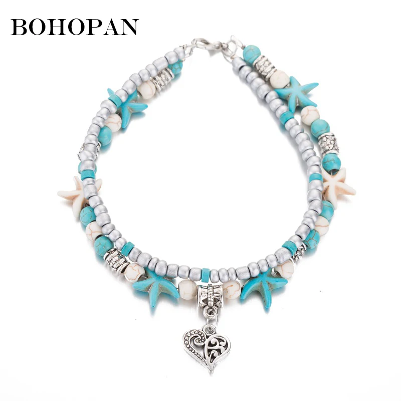 Women Starfish Beads Anklet Adjustable Beach Alloy Anklet Heart Pendant Foot Chain Boho Fashion Jewelry Party Gift For Girl
Women Starfish Beads Anklet Adjustable Beach Alloy Anklet Heart Pendant Foot Chain Boho Fashion Jewelry Party Gift For Girl