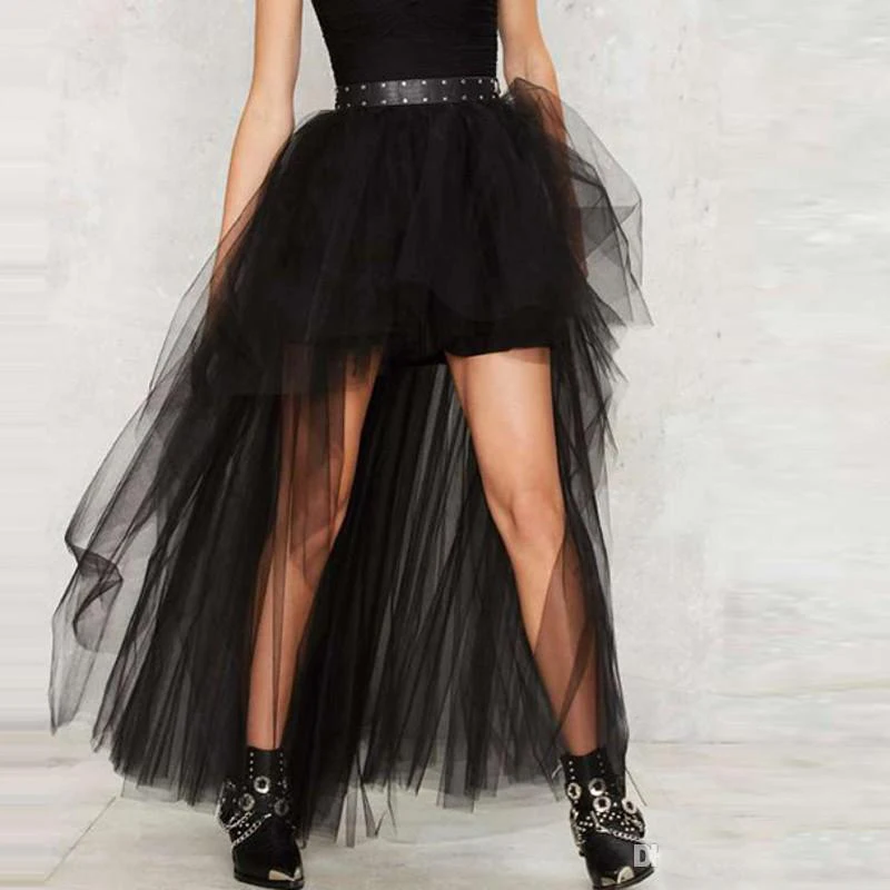Fashion High Low Black Tulle Skirt High Waist Hippie Gothic Long Skirts Womens Tutu Saia Lolita faldas mujer saias Jupe
Fashion High Low Black Tulle Skirt High Waist Hippie Gothic Long Skirts Womens Tutu Saia Lolita faldas mujer saias Jupe