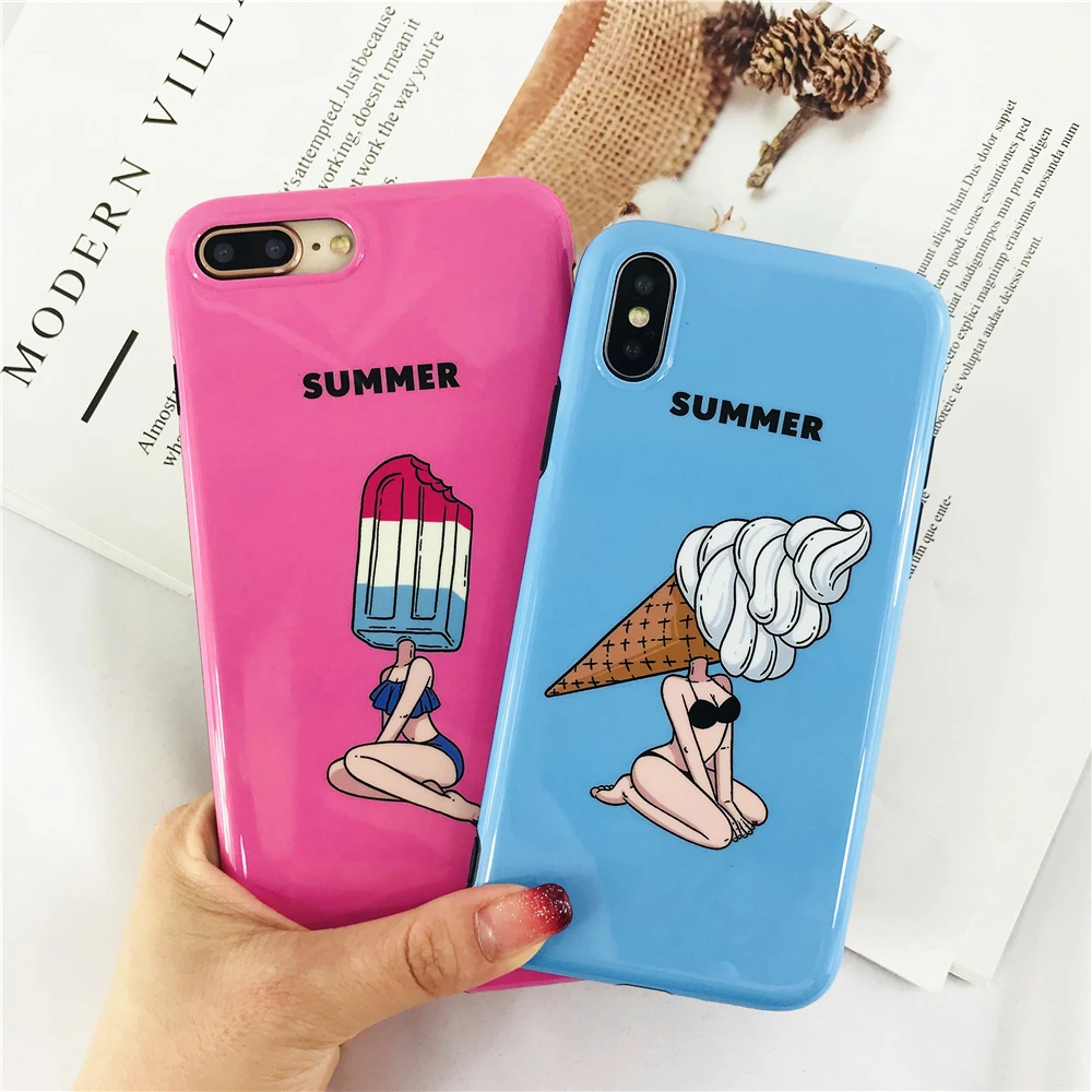 Чехлы для iphone 8 Summer fun Мороженое купальник девушка модель телефона чехол плюс