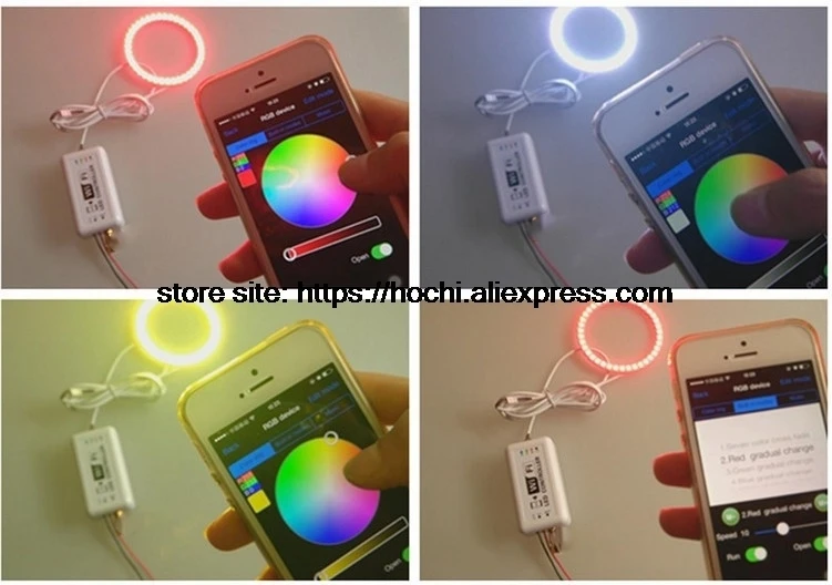 HochiTech отличный набор разноцветных кольцевых гало RGB для автомобильного стайлинга