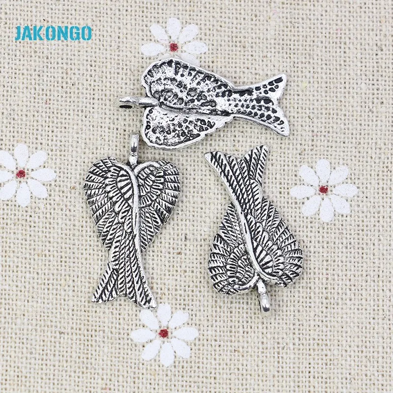 JAKONGO Tibetan Silver Plated Angel Overlapping Wings Charms Pendants for Jewelry Making DIY Handmade 29x16mm
JAKONGO Tibetan Silver Plated Angel Overlapping Wings Charms Pendants for Jewelry Making DIY Handmade 29x16mm