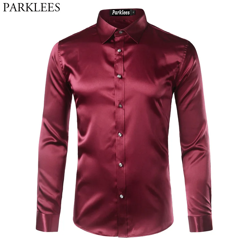 Fashion Casual Mens Silk Satin Dress Shirts 2017 Emulation Silk Slim Fit Shirt Men Chemise Homme Business Wedding Male Shirts
Fashion Casual Mens Silk Satin Dress Shirts 2017 Emulation Silk Slim Fit Shirt Men Chemise Homme Business Wedding Male Shirts