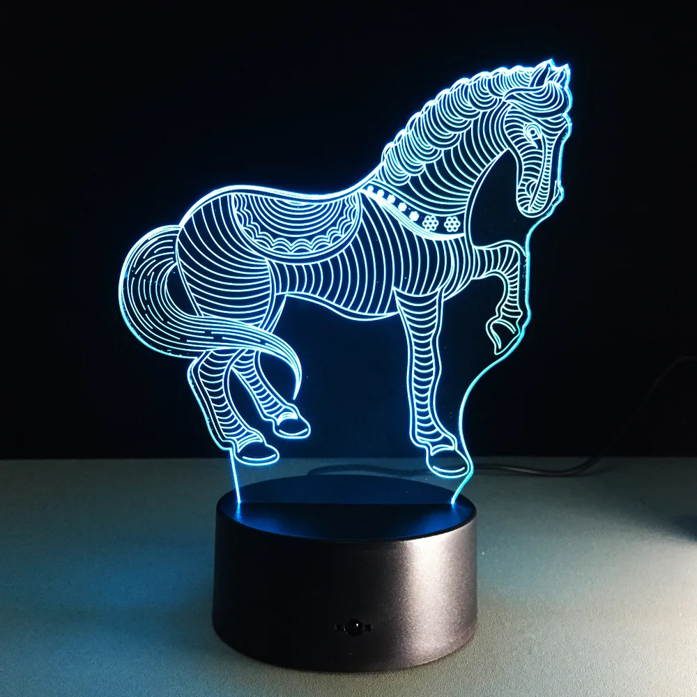 USB Novelty Gifts 7 Colors Changing Animal Horse LED Night Lights 3D LED Desk Table Lamp as Home Decoration Galloping Horse
USB Novelty Gifts 7 Colors Changing Animal Horse LED Night Lights 3D LED Desk Table Lamp as Home Decoration Galloping Horse