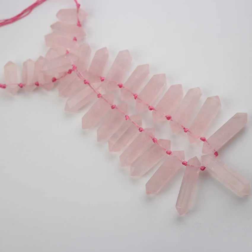Hole size 2.0mm,Top Drilled Faceted Pink Quartz Point Pendants strand,Natural Quartz Raw Crystals Double Hexagon Loose Beads
Hole size 2.0mm,Top Drilled Faceted Pink Quartz Point Pendants strand,Natural Quartz Raw Crystals Double Hexagon Loose Beads