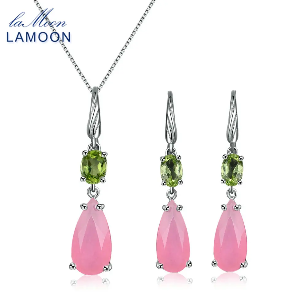 LAMOON 925 Sterling Silver Natural Pink Rose Quartz Green Peridot Jewelry Sets S925 Fine Jewelry for Women Wedding V048-1
LAMOON 925 Sterling Silver Natural Pink Rose Quartz Green Peridot Jewelry Sets S925 Fine Jewelry for Women Wedding V048-1