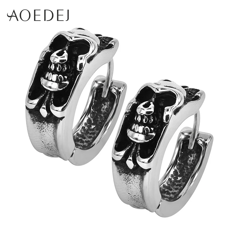 AOEDEJ Black Skull Small Hoop Earrings Men Stainless Steel Huggie Hoop Earrings For Mens Punk 12mm Brincos Para As Mulheres
AOEDEJ Black Skull Small Hoop Earrings Men Stainless Steel Huggie Hoop Earrings For Mens Punk 12mm Brincos Para As Mulheres