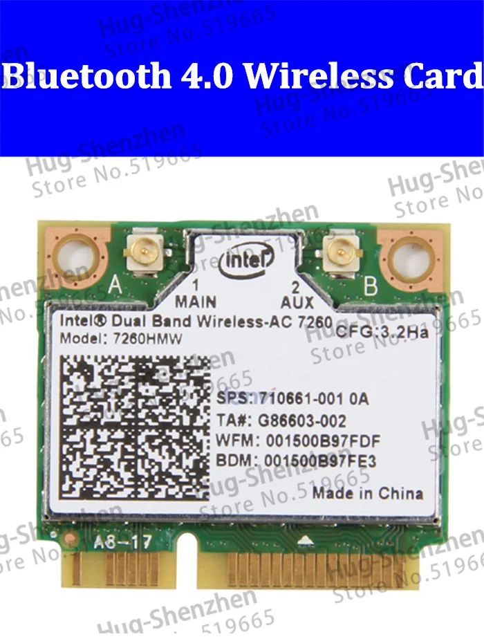 Беспроводная Двухдиапазонная мини-карта Intel 7260HMW 7260AC 7260HMWAC 7260 Мбит/с PCI-e Bluetooth 867
Беспроводная Двухдиапазонная мини-карта Intel 7260HMW 7260AC 7260HMWAC 7260 Мбит/с PCI-e Bluetooth 867