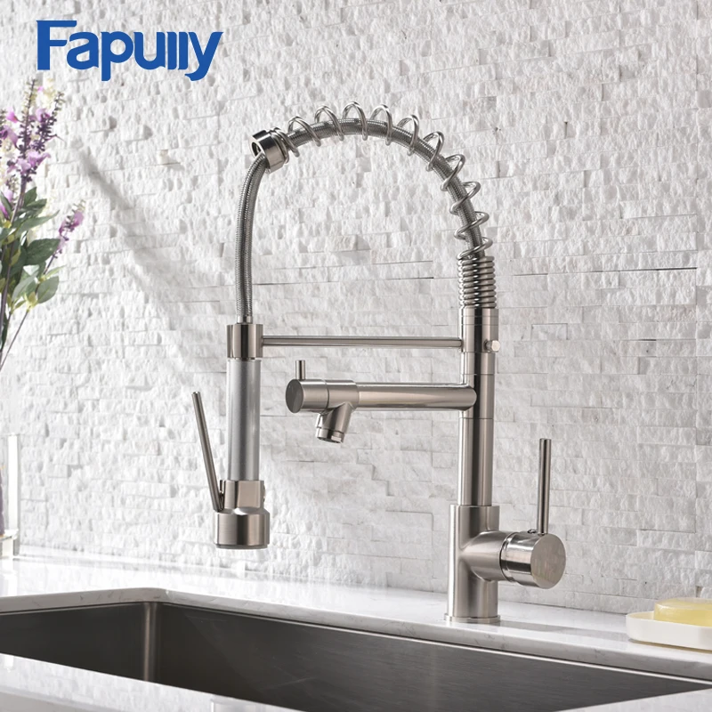 Fapully Pull Down Spring Kitchen Faucet Double Sprayer Rotate Swivel Chrome Vessel Sink Basin Faucet Water Tap Mixer 191-33C-45
Fapully Pull Down Spring Kitchen Faucet Double Sprayer Rotate Swivel Chrome Vessel Sink Basin Faucet Water Tap Mixer 191-33C-45