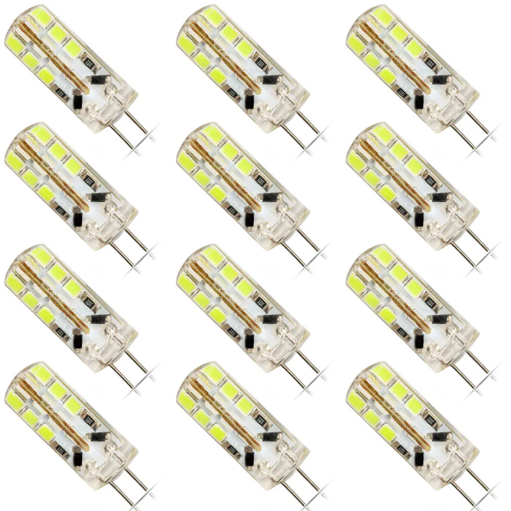 Набор из 12 G4 лампы 24 SMD 2835 супер яркий светодиодный светильник AC/DC 12V 6W лампа