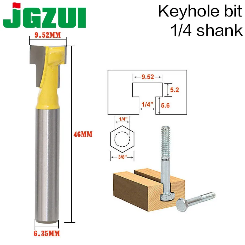 2 шт. Т образные концевые фрезы 1/4 дюйма и 3/8 дюйма|woodworking cutter|t-slot cutterrouter bit |