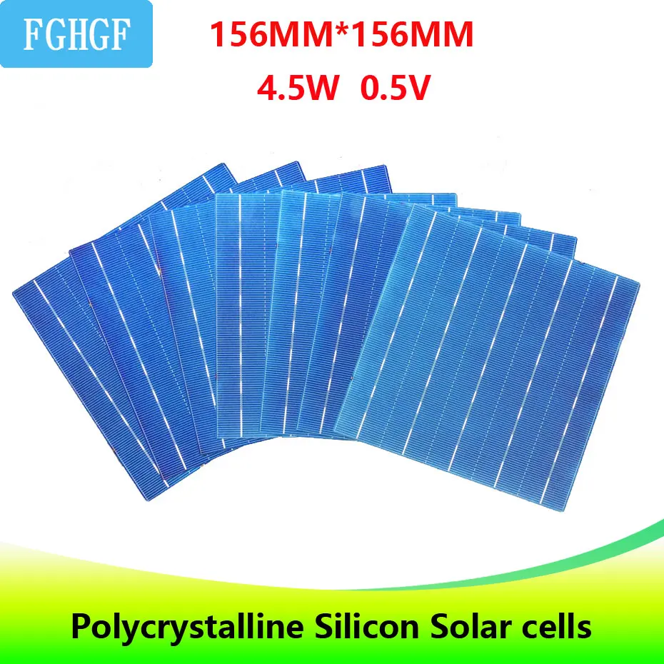 Фото 40 шт. 4 5 Вт 6x6 Фотоэлектрические поликристаллические 5BB солнечные батареи для дома