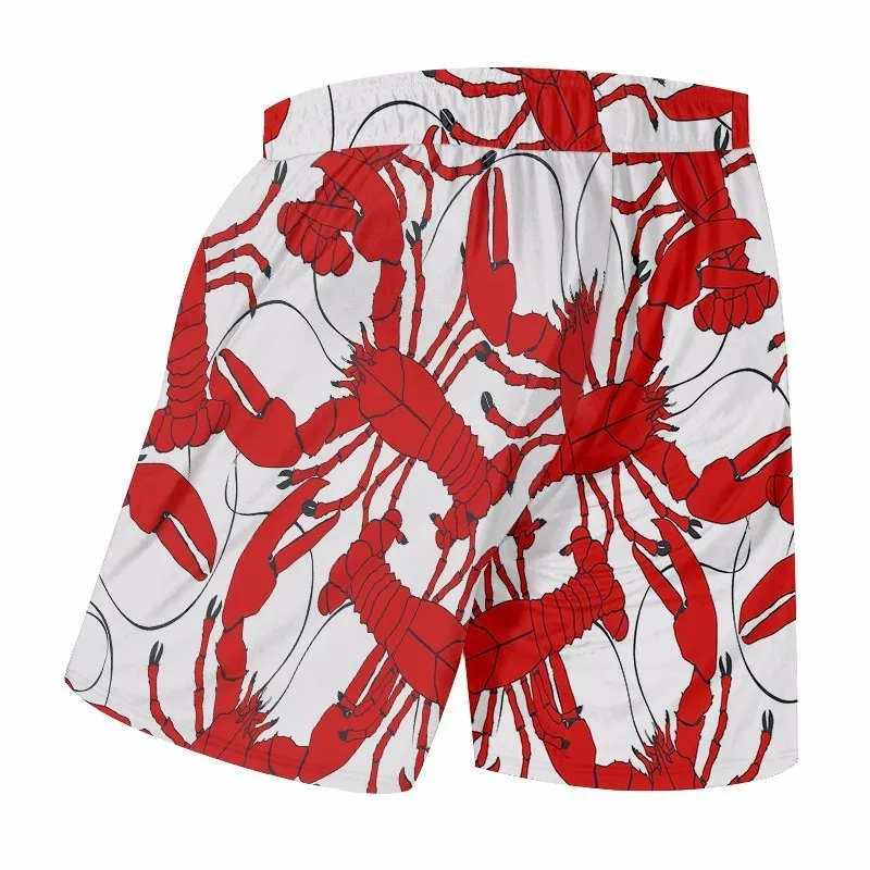 OGKB летние пляжные шорты для мужчин Забавный принт красный Лобстер 3d плавки