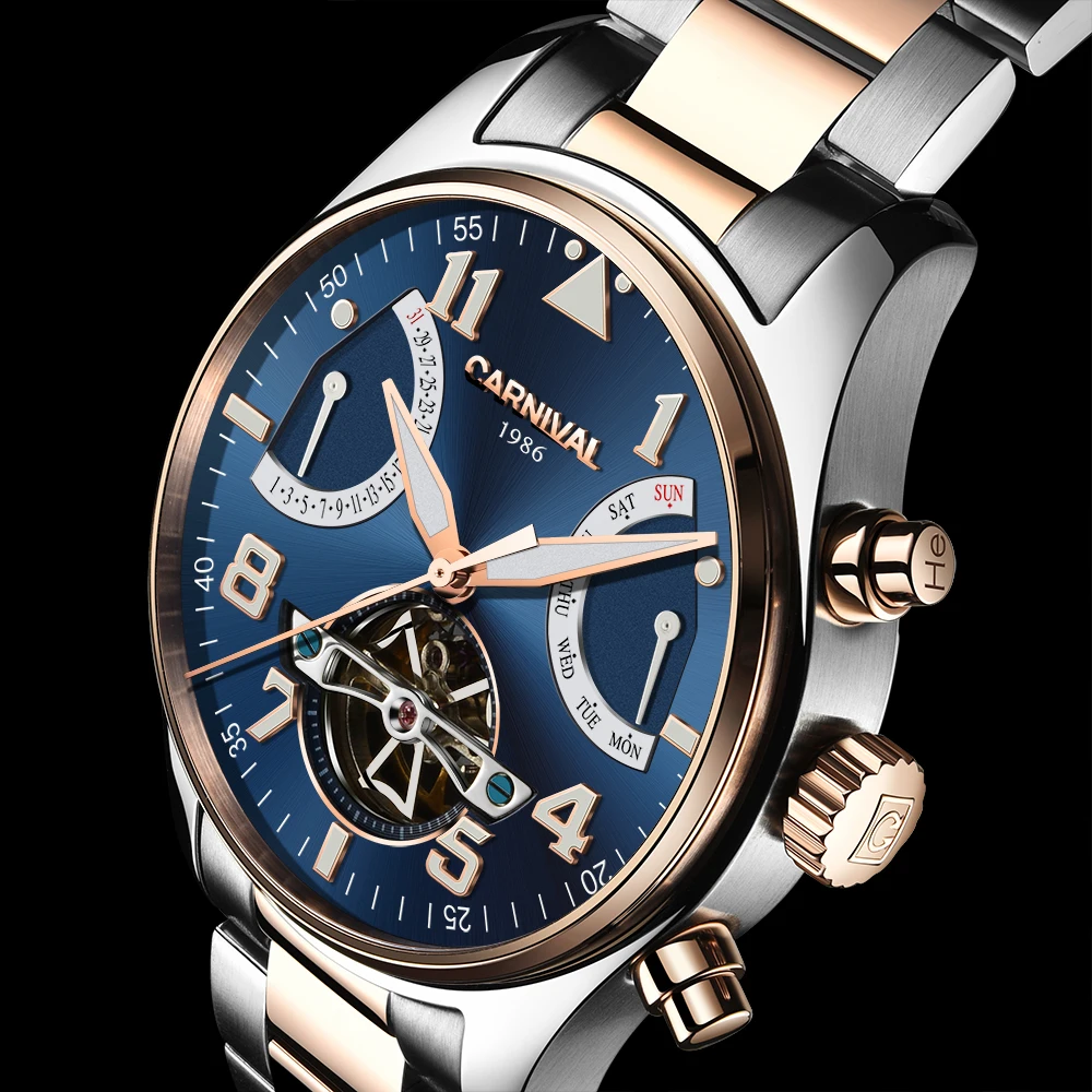 Luxury Carnival tourbillon watch men Sapphire Stainless Steel Automatic machine Waterproof watch relogio masculino
Luxury Carnival tourbillon watch men Sapphire Stainless Steel Automatic machine Waterproof watch relogio masculino