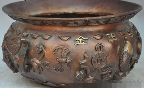 Free shipping S00678 15"chinese buddhism bronze 5 Mammon fish bat money statue incense burner Censer
Free shipping S00678 15"chinese buddhism bronze 5 Mammon fish bat money statue incense burner Censer