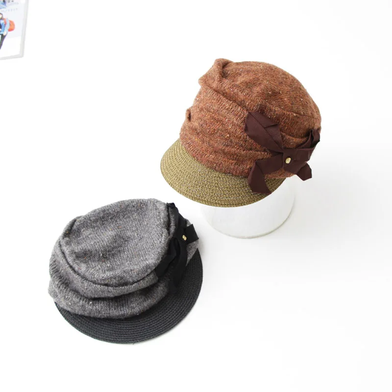 Free shipping High Quality Newsboy Caps Girl knitted Patchwork Beanies Adjustable Bonnet Warm short brim Fedoras wizard fashion
Free shipping High Quality Newsboy Caps Girl knitted Patchwork Beanies Adjustable Bonnet Warm short brim Fedoras wizard fashion