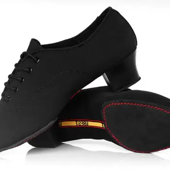 Men Shoes Latin Dance Shoes Adult Two Point Soles Teacher Shoes Soft Dance Shoes Male Oxford Cloth Heel 4.5cm