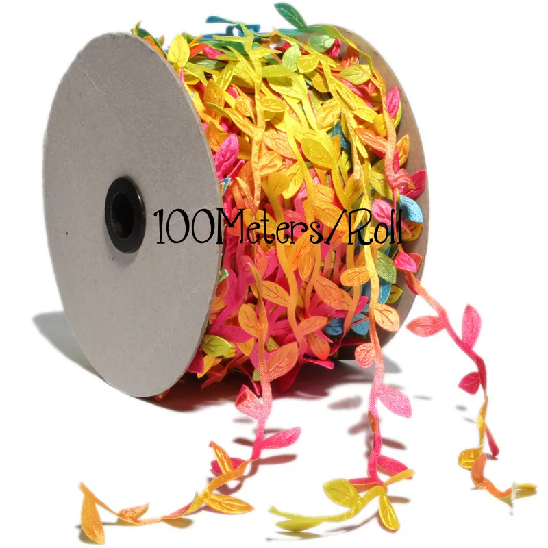 100M Long 2.5CM wide Color leaf silk ribbon satin sewing bias for handicrafts ribbons DIY for gift box packaging decoration
100M Long 2.5CM wide Color leaf silk ribbon satin sewing bias for handicrafts ribbons DIY for gift box packaging decoration